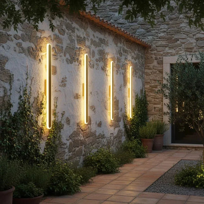 Curved Aluminum Outdoor Wall Sconce LED Hardwired Waterproof Light Fixture for Entryway Patio Porch Modern Exterior Lighting 12-39 Inch