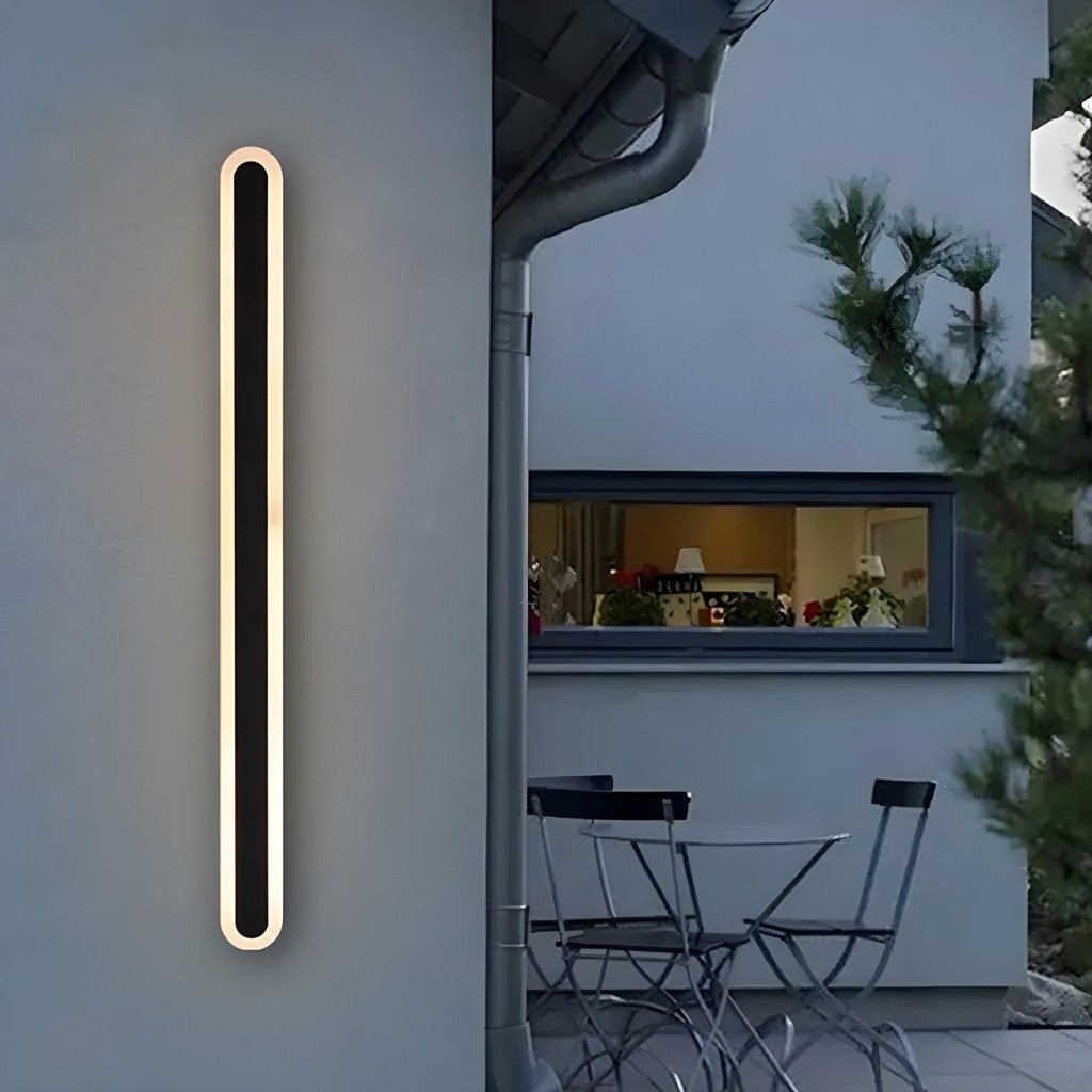 Curved Aluminum Outdoor Wall Sconce LED Hardwired Waterproof Light Fixture for Entryway Patio Porch Modern Exterior Lighting 12-39 Inch