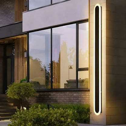 Curved Aluminum Outdoor Wall Sconce LED Hardwired Waterproof Light Fixture for Entryway Patio Porch Modern Exterior Lighting 12-39 Inch