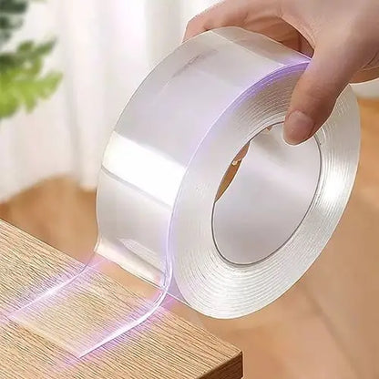 Clear Heavy-Duty Gel Adhesive Strips 1.2 in × 10 ft Roll for Wall Mounting Without Nails or Damage Removable Double-Sided Tape for Home Offi