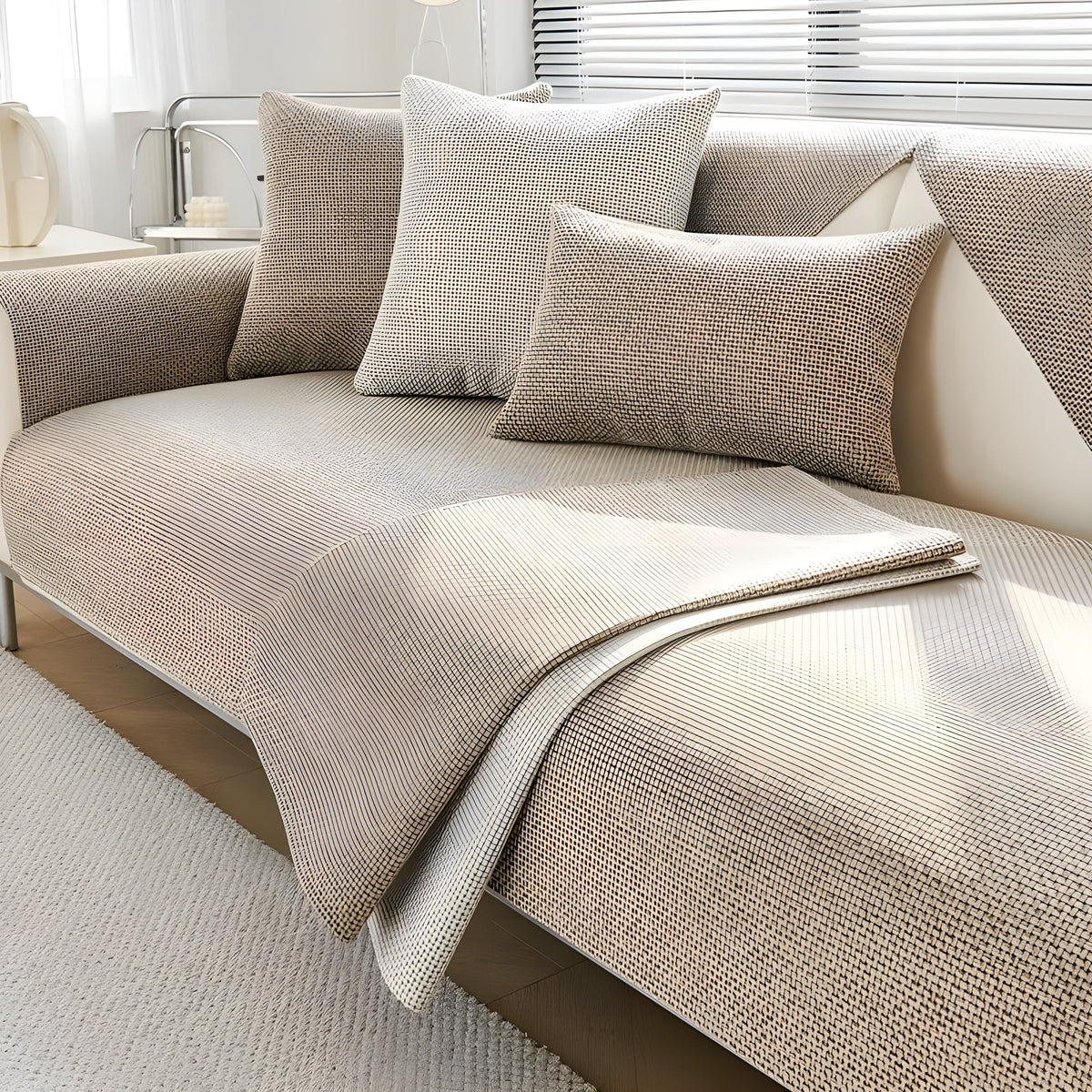Nerina Sofa Cover - Non-Slip Polyester, Nordic Design