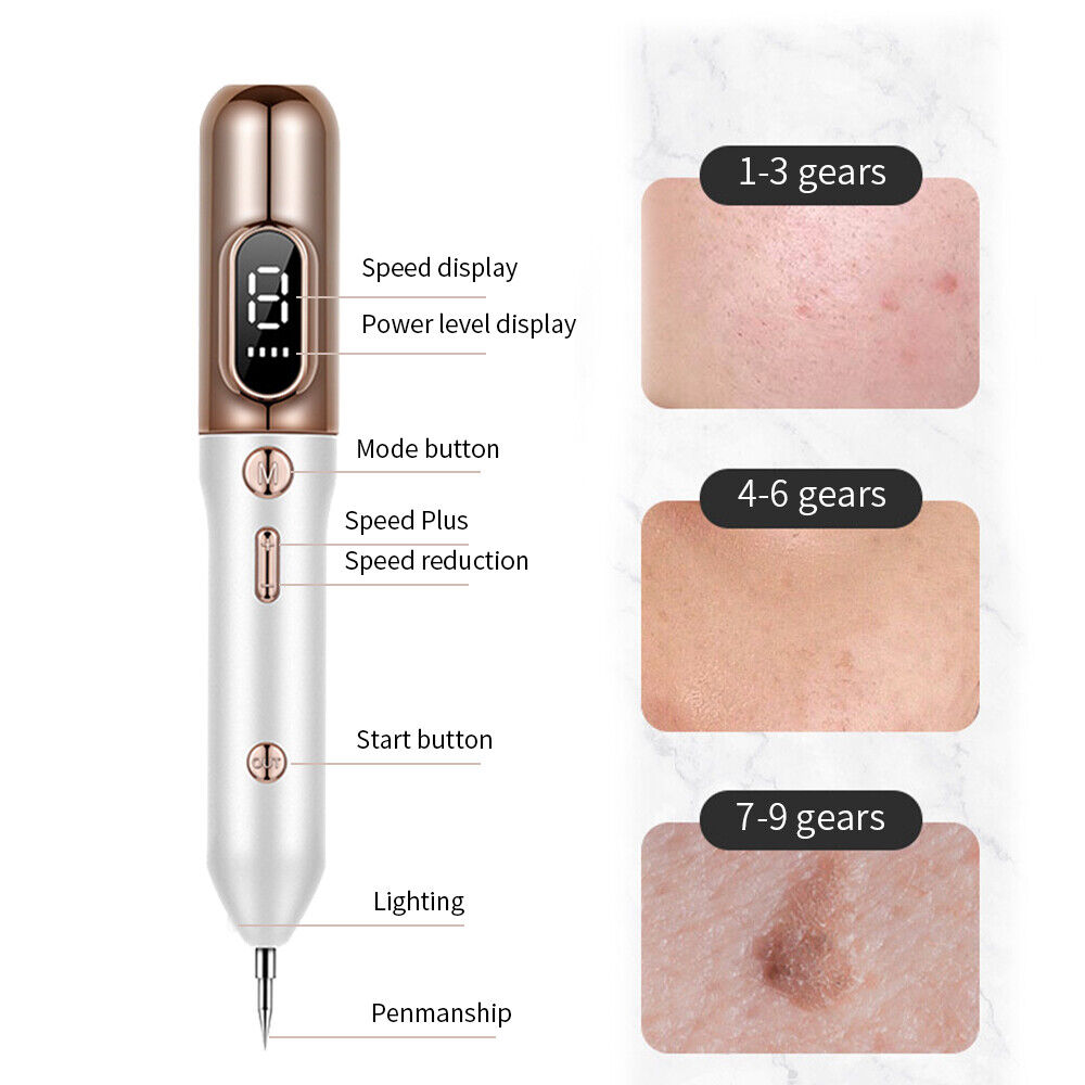 At-Home Precision Spot Removal Device with 9 Adjustable Intensity Settings for Skin Imperfections & Unwanted Marks