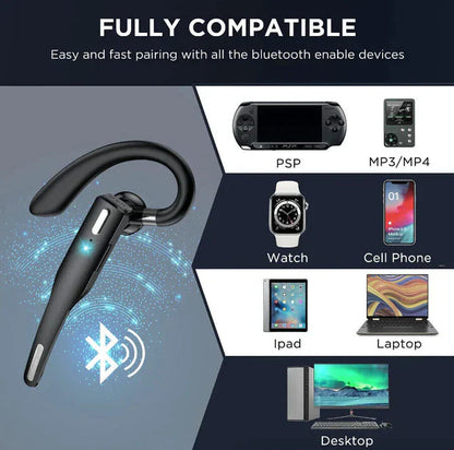 Wireless Bluetooth 5.1 Headset with Dual Microphone for Truckers, Calls & Remote Work