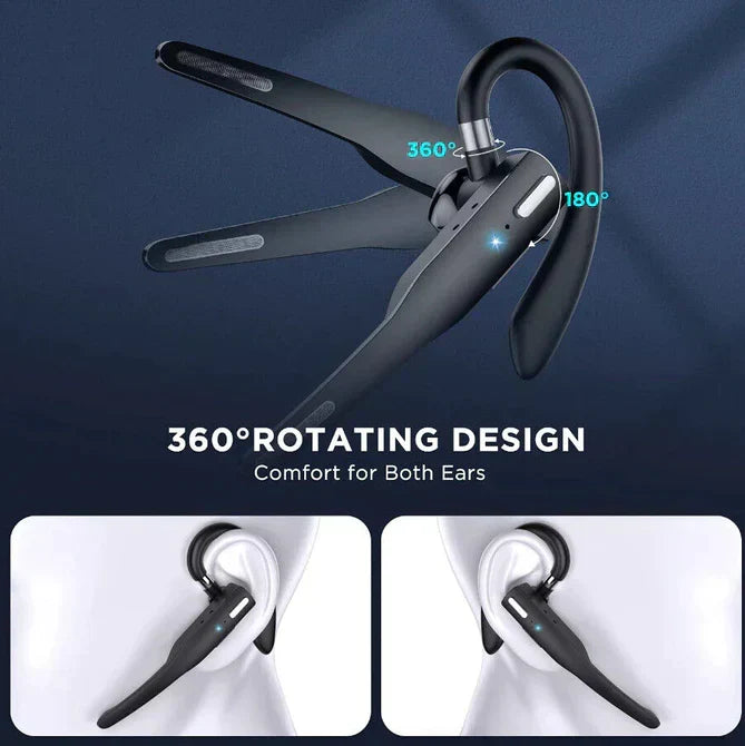 Over-Ear Bluetooth Earpiece for Phone Calls | Wireless Headset with Mic | Dual-Phone Pairing | 33-Foot Range | 25-Hour Talk Time | Work-from