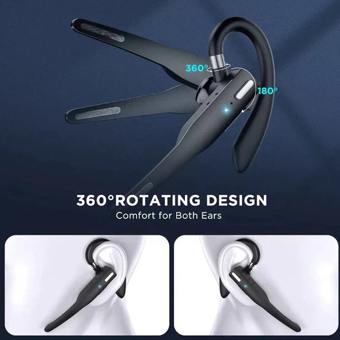 Wireless Bluetooth Headset Noise Cancelling with Dual Mic for Hands-Free Calling Truckers Business Office Driving Long Battery Life CVC 8.0