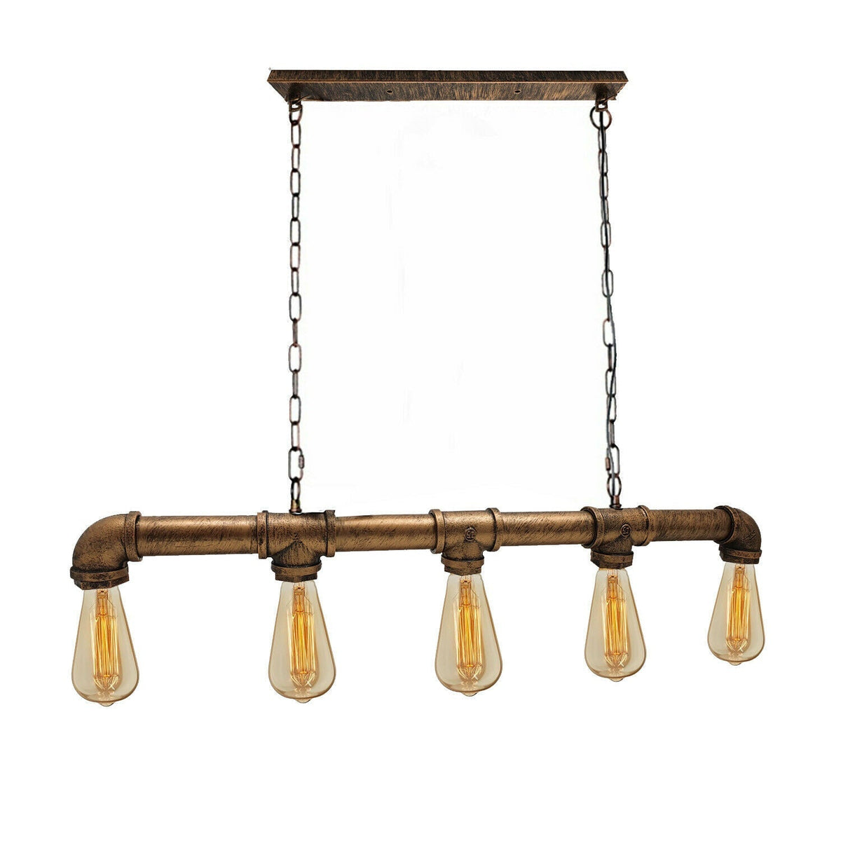 Iron Pipe Ceiling Light 43 in Tall Steampunk Hanging Fixture E27 Socket Retro Industrial Style Dining Room Kitchen Bar Restaurant Cafe Loft