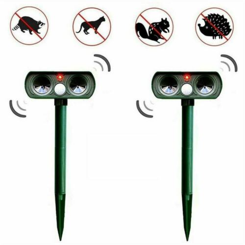 Motion-Activated Outdoor Critter Deterrent with Solar Power & Ultrasonic Technology for Yards, Gardens, Lawns, Patios