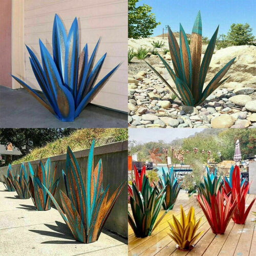 Metal Succulent Sculpture Weather-Resistant Agave Yard Art for Gardens Patios Desert Landscaping Indoor Outdoor Accent Rustic Handcrafted Ir