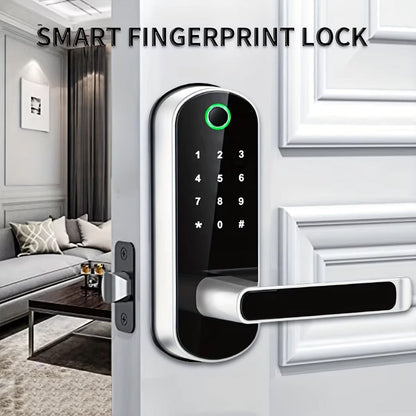 Biometric Door Lock with Fingerprint Scanner & App Control – 5 Entry Methods, 200 User Capacity