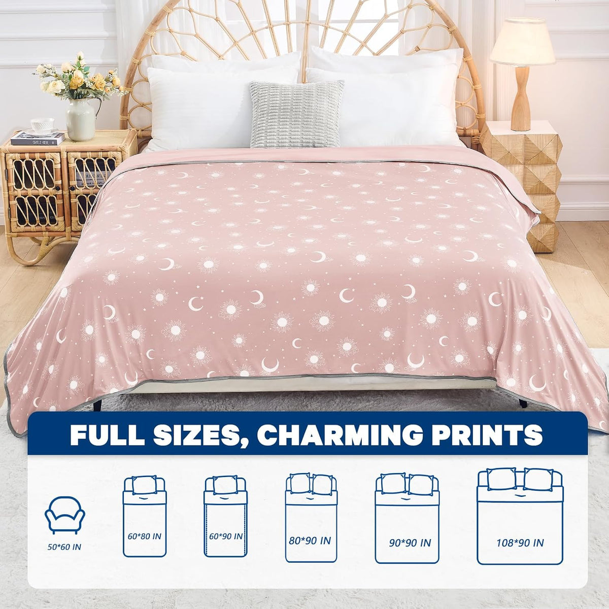 Cozy Comfort | Cooling Blanket with Double-Sided Fabric | Lightweight Summer Blanket for Hot Sleepers and Travel