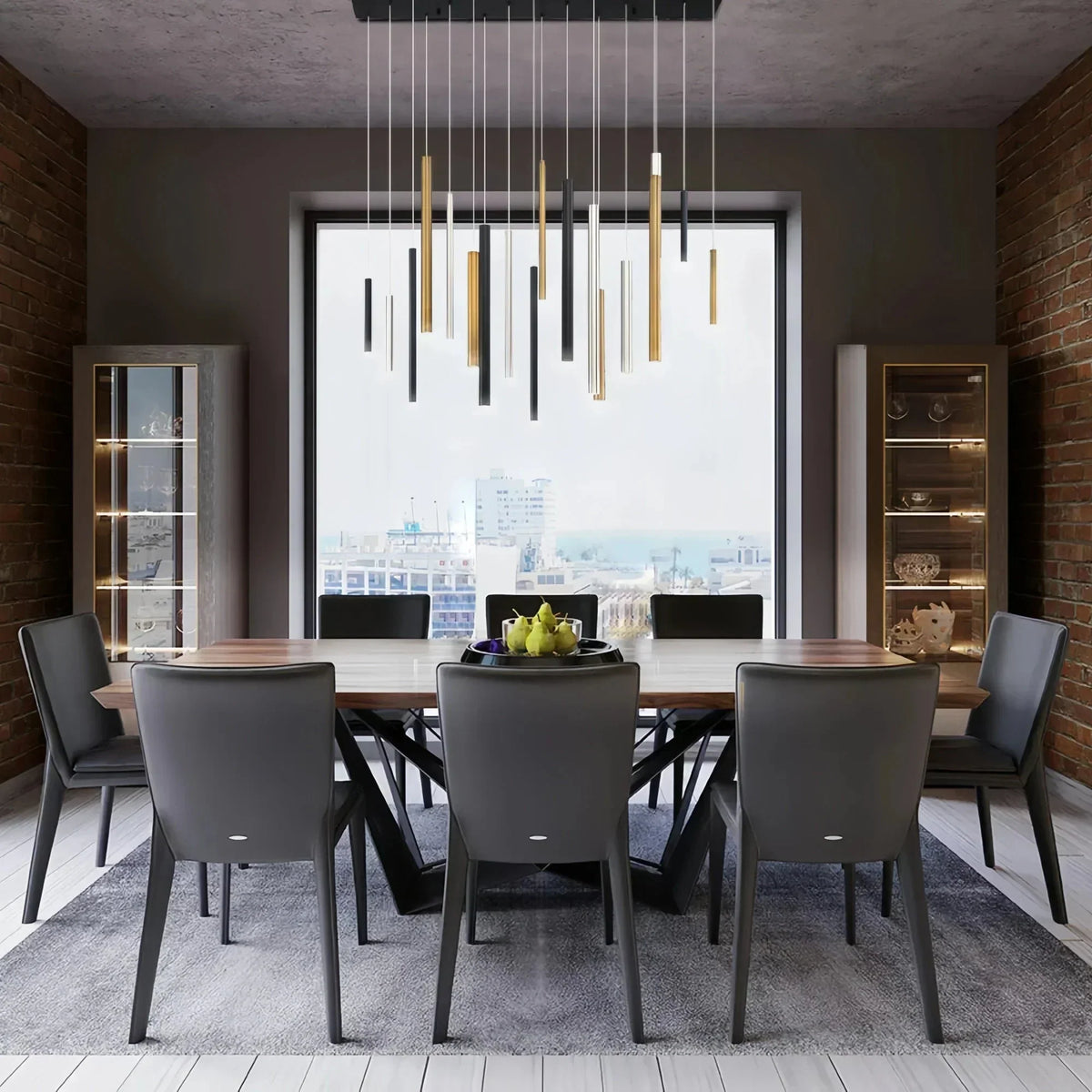 Adjustable Aluminum Tube LED Ceiling Light for Dining Room Kitchen Island Modern Spot Lighting Fixture Sleek Metal Design