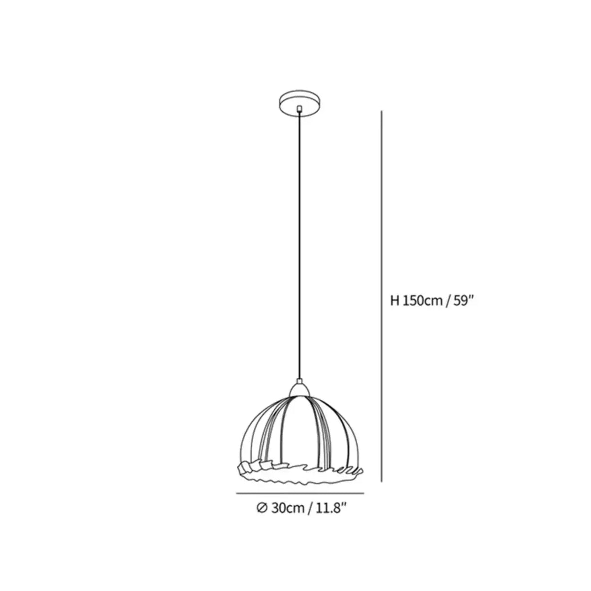Wood & Linen Drum Ceiling Light 59 in Drop for Dining Tables Kitchen Islands E27 Socket Adjustable Hanging Fixture Natural Minimalist