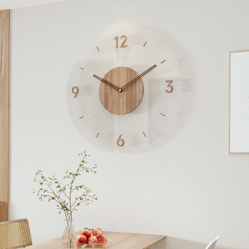 Solid Wood Wall Clock – Scandinavian Minimalist Design for Living Room, Bedroom & Office