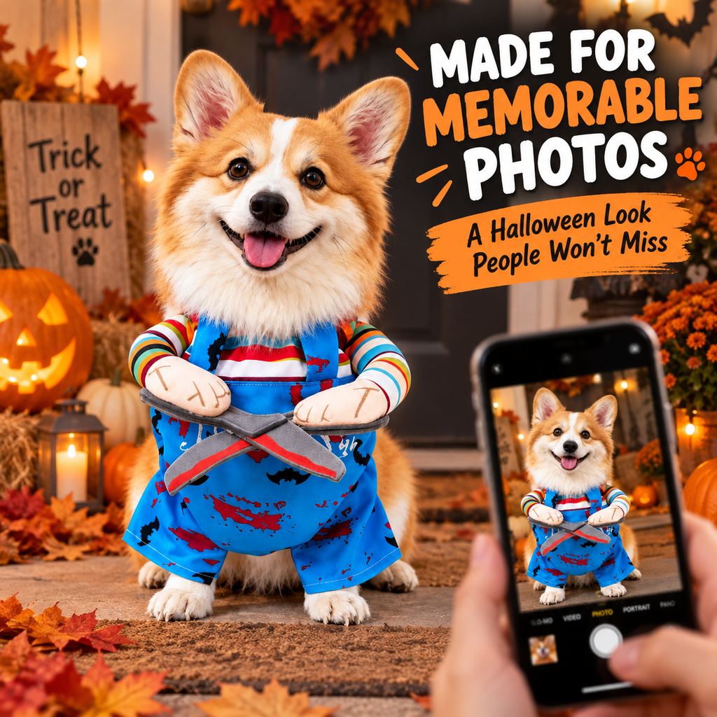 Ortekor Halloween Scissor Hands Dog Costume - Funny 3D Pet Outfit for Parties, Photos & Standout Halloween Looks