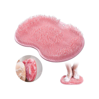 Foot Scrubber Mat with Suction Cups for Shower Floor – Massaging Silicone Bristles Exfoliate Feet Soles and Toes Without Bending