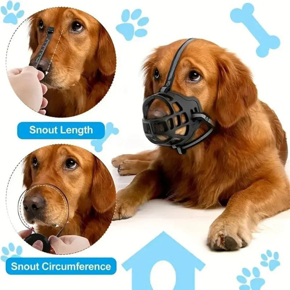 Mesh Dog Muzzle for Training & Safety | Adjustable Fit for Small to Large Breeds | Anti-Bite & Bark Control | Pet Safety Accessory