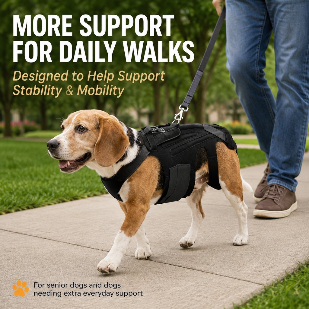 Ortekor Dog Back Support Brace for Senior & Recovering Dogs - Full-Body Mobility Vest for Walking Stability