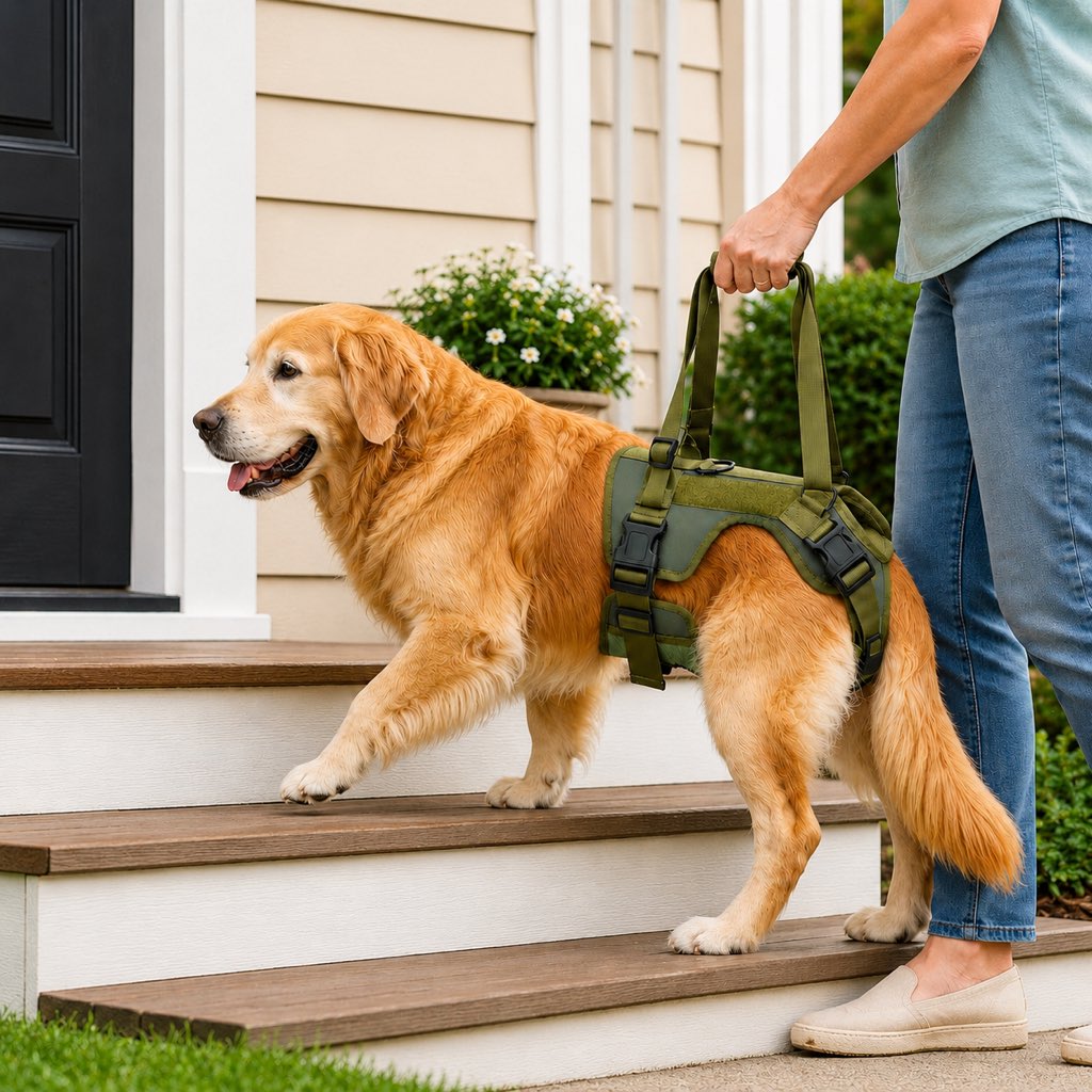 Ortekor Rear Support Dog Lift Harness for Stairs, Walks & Recovery - Padded Assist Harness for Senior, Injured & Weak-Hind-Leg Dogs