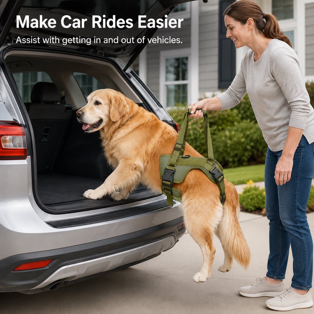 Ortekor Rear Support Dog Lift Harness for Stairs, Walks & Recovery - Padded Assist Harness for Senior, Injured & Weak-Hind-Leg Dogs