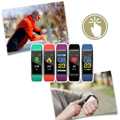 Health Monitoring Smartwatch for Seniors with Heart Rate & Blood Pressure Tracker