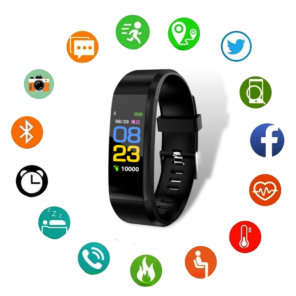 Health Monitoring Smartwatch for Seniors with Heart Rate & Blood Pressure Tracker