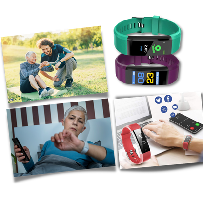Health Monitoring Smartwatch for Seniors with Heart Rate & Blood Pressure Tracker