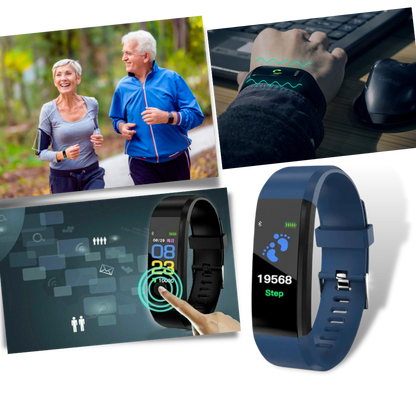 Health Monitoring Smartwatch for Seniors with Heart Rate & Blood Pressure Tracker