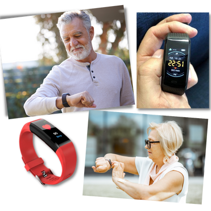 Health Monitoring Smartwatch for Seniors with Heart Rate & Blood Pressure Tracker