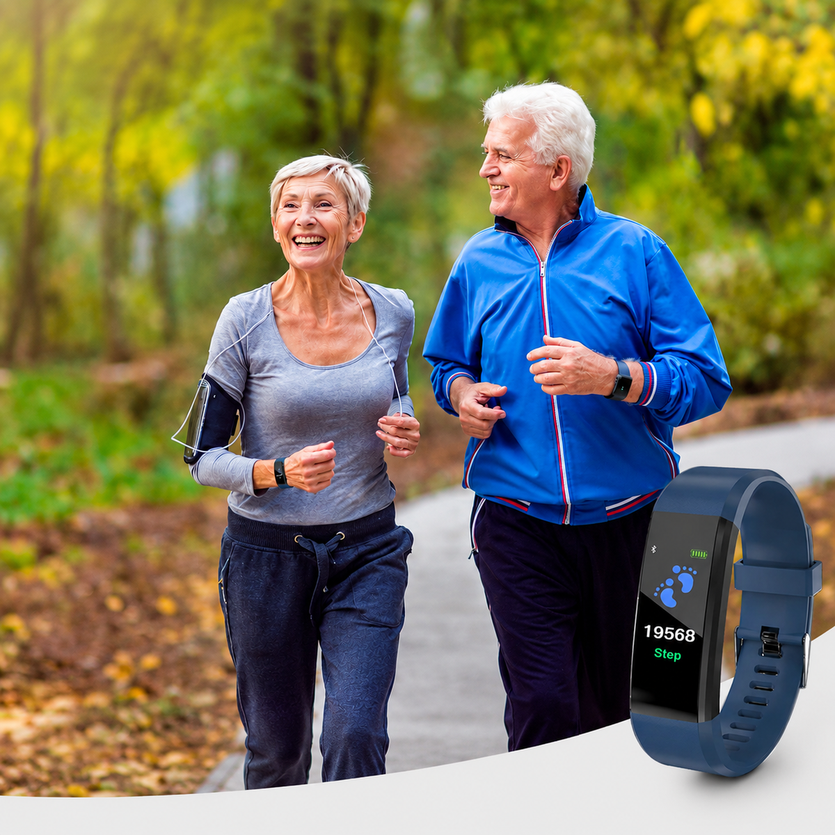 Health Monitoring Smartwatch for Seniors with Heart Rate & Blood Pressure Tracker