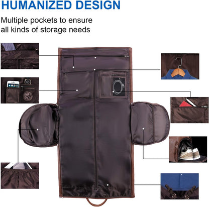 Hanging Suit Bag with Shoe Compartment – 2-in-1 Waterproof Travel Duffel for Business Trips and Weekends