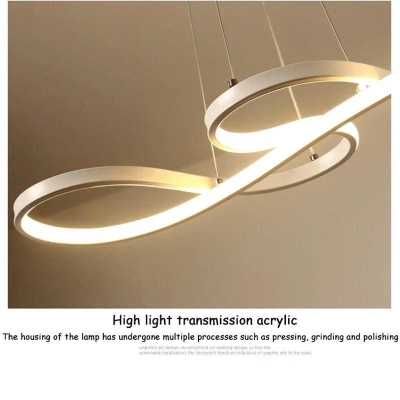 Circular Aluminum Ceiling Fixture Dimmable LED 30 in Ring Hanging Light for Dining Table Kitchen Island Modern Overhead Chandelier with Remo