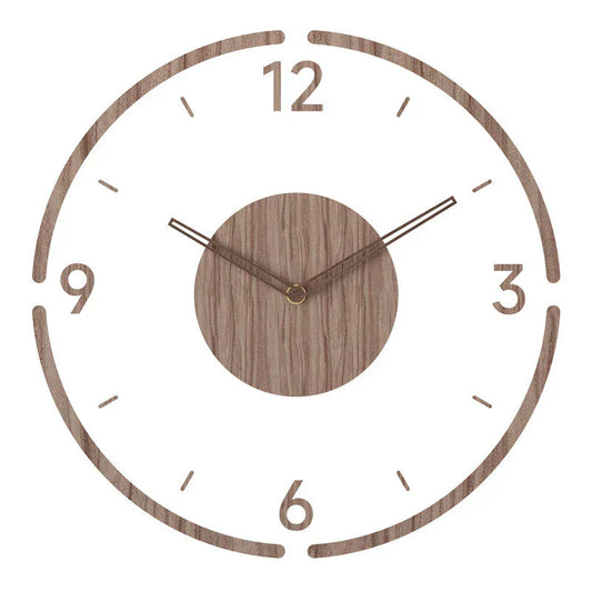 Wooden Silent Wall Clock 14 Inch Round Timepiece for Modern Homes Nordic Minimalist Decor Battery Operated Bedroom Kitchen Living Room Offic