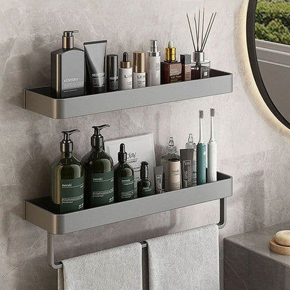 NOVARA SHELF – Elegant Wall-Mounted Bathroom Storage with Towel Holder