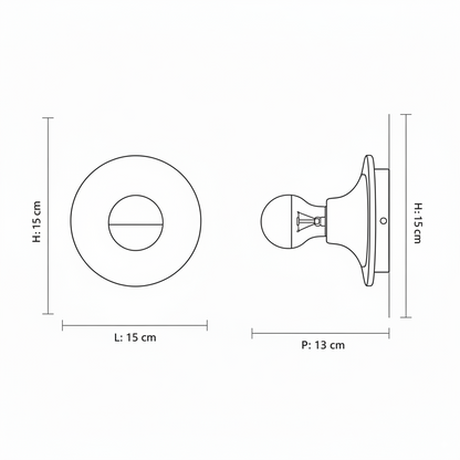 Compact Round Metal Wall Sconce 6 Inch White Retro Accent Light for Bedroom Hallway Kitchen Living Room LED Industrial Reading Fixture Moder