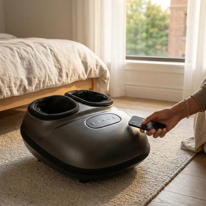 Electric Foot Massager with Rotating Nodes, Dual Heat Settings & Air Pressure for Home Relaxation After Work