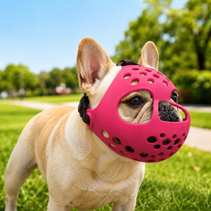 Ortekor Short-Snout Dog Muzzle for French Bulldogs - Breathable No-Bite & Anti-Scavenging Muzzle for Walks, Grooming and Daily Care