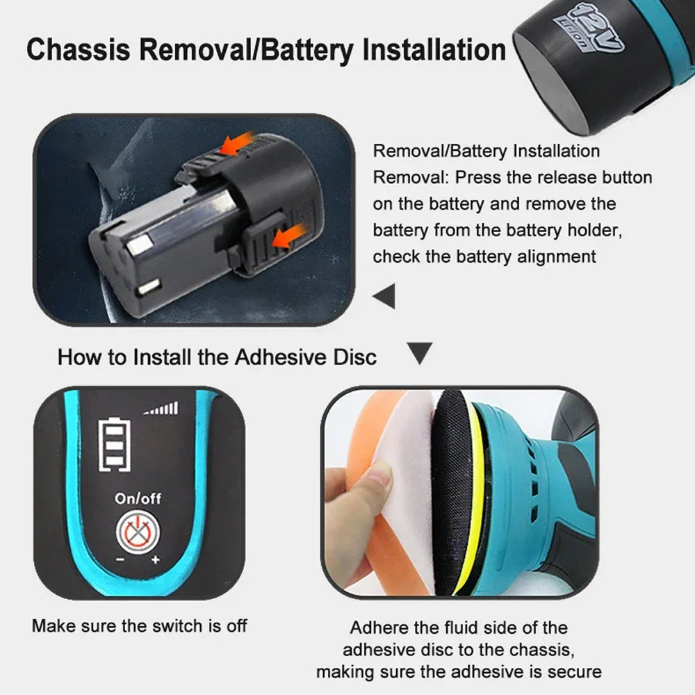 Cordless Dual-Action Auto Buffer with 8-Speed Control & Digital Display for Scratch Removal