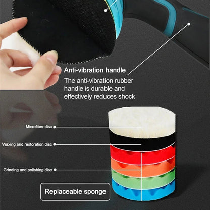 Cordless Dual-Action Auto Buffer with 8-Speed Control & Digital Display for Scratch Removal