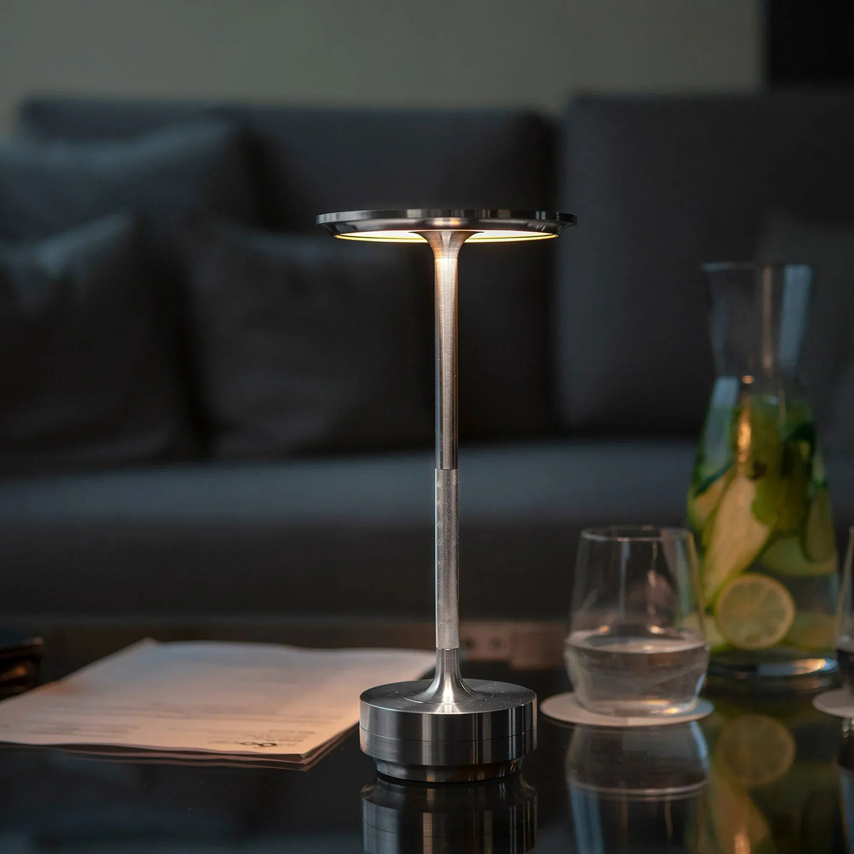 Rechargeable LED Touch Lamp Aluminum Portable Dimmable Night Light for Bedroom Desk Dining Room & Patio | Cordless Accent Lighting