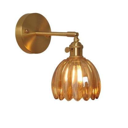 Floral Glass Sconce E26 Base 4.7 in Shade Bedroom Hallway Accent Light Fixture Metal Frame Classic Style for Living Room Bedside Mirror Corr