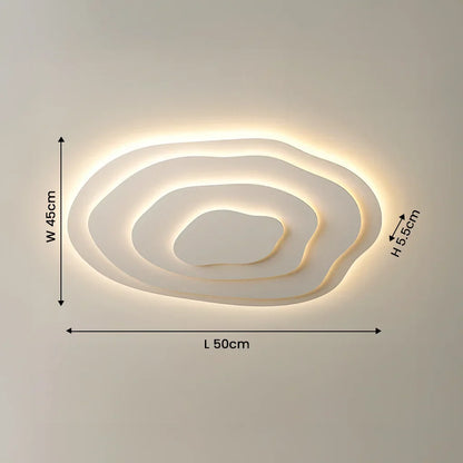 LED Flush Mount Ceiling Light 16-24 in White Acrylic Wave Design for Bedroom Living Room Hallway Dimmable Modern Lighting Fixture 110V