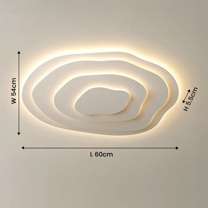 LED Flush Mount Ceiling Light 16-24 in White Acrylic Wave Design for Bedroom Living Room Hallway Dimmable Modern Lighting Fixture 110V