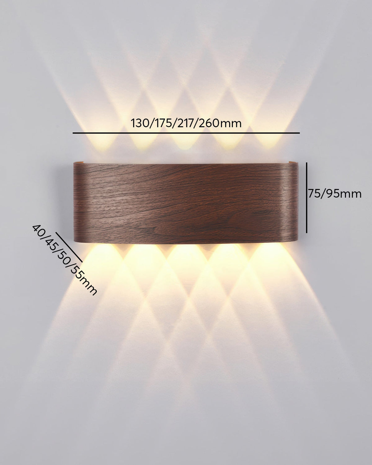 Aluminum Up-Down Sconce 10W 3000K Wood-Grain Indoor Outdoor Hallway Balcony Entryway Modern Bidirectional Ambient Accent Fixture IP65