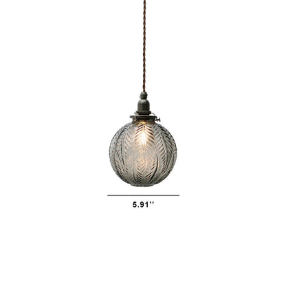 Glass Drop Ceiling Light 6-Inch Shade Adjustable 79-Inch Cord for Kitchen Island Dining Room Bar Counter Modern Minimalist Hanging Fixture