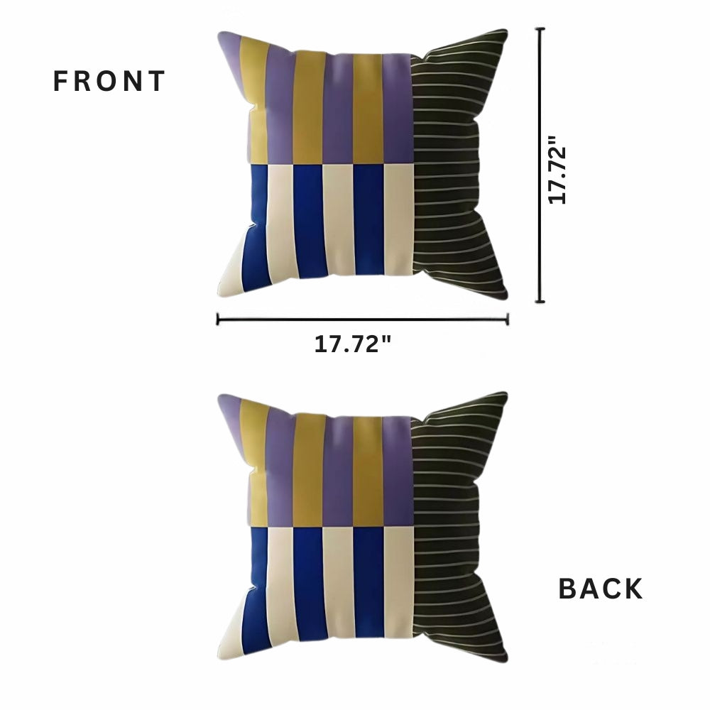 Mosaic Striped Cushion Cover - Colorful modern, Double-Sided Print