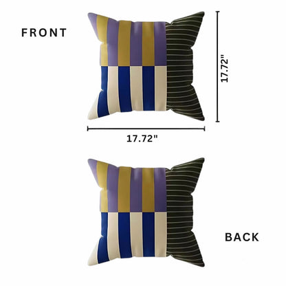 Mosaic Striped Cushion Cover - Colorful modern, Double-Sided Print