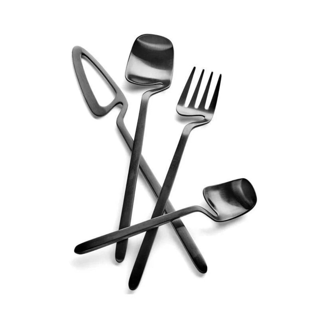 Dining Flatware Set 304 Stainless Steel Hollow Handle Fork Knife Spoon Service for 4 6 12 Modern Table Setting Silver Black Gold Rose Gold