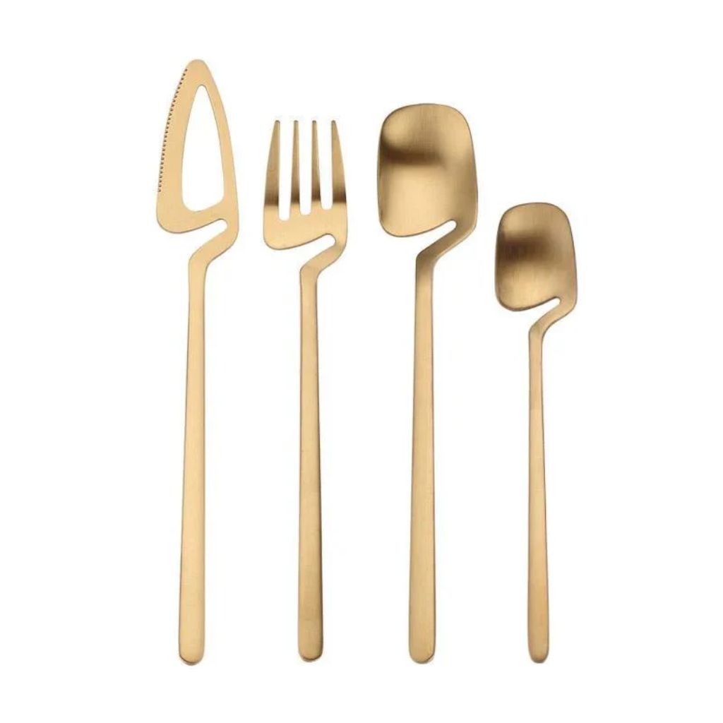 Dining Flatware Set 304 Stainless Steel Hollow Handle Fork Knife Spoon Service for 4 6 12 Modern Table Setting Silver Black Gold Rose Gold