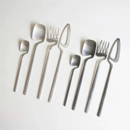 Dining Flatware Set 304 Stainless Steel Hollow Handle Fork Knife Spoon Service for 4 6 12 Modern Table Setting Silver Black Gold Rose Gold