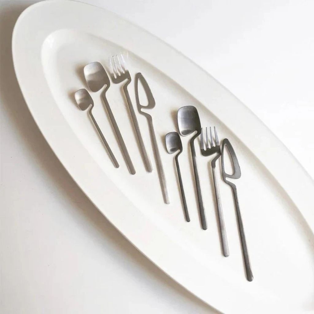 Dining Flatware Set 304 Stainless Steel Hollow Handle Fork Knife Spoon Service for 4 6 12 Modern Table Setting Silver Black Gold Rose Gold